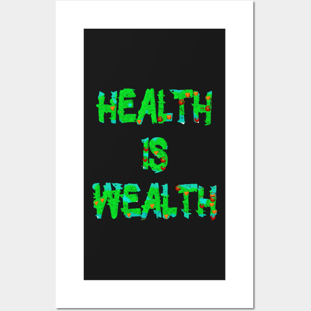 Health is Wealth Healthy Foodies Eating Wall Art by PlanetMonkey